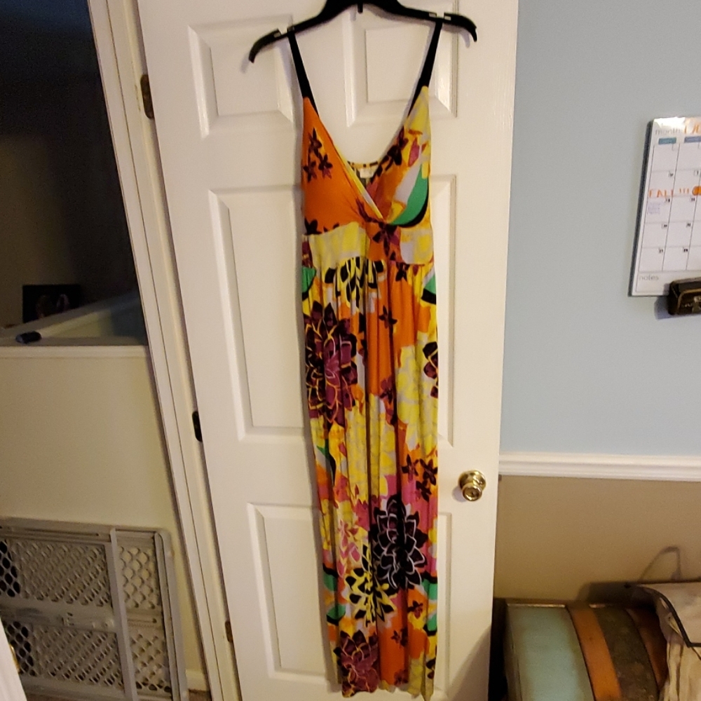 Tropical floral maxi dress